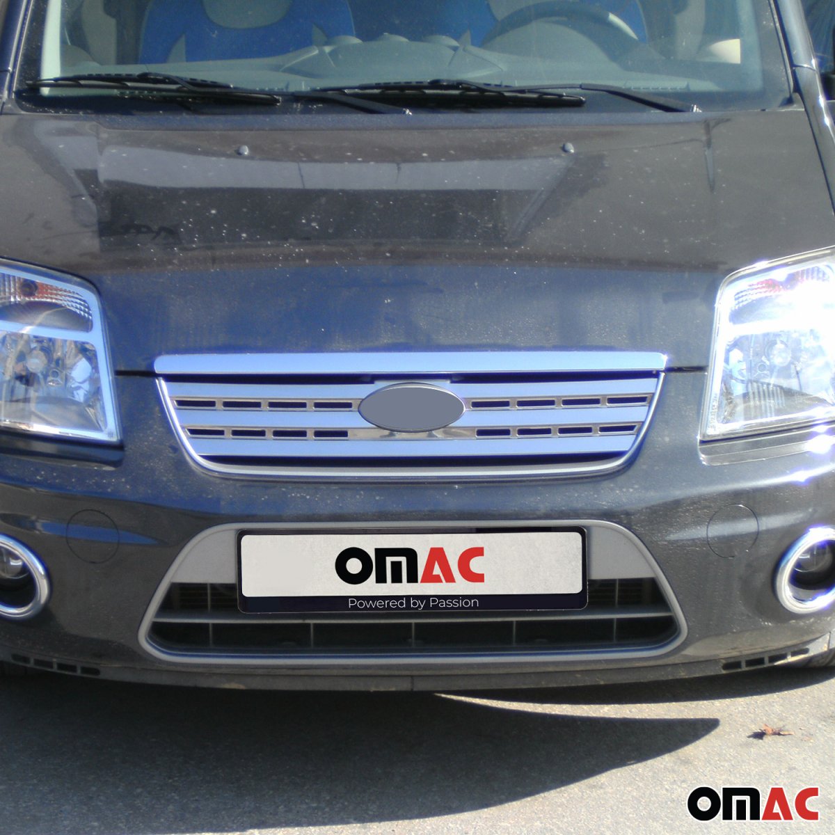 Ford Transit Connect Front Grill - Omac - S.Steel - Gloss Silver - '10-'13